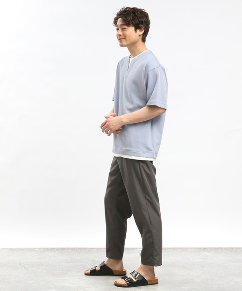 GLOBAL WORK Smile Seed Store（グローバルワーク スマイルシードストア）の「ダブルフェイスレイヤードTシャツ/984173（Tシャツ/カットソー・メンズ・サックスブルー/グレイッシュベージュ/ブラック/ネイビー・LARGE/SMALL/MEDIUM/X-LARGE）」の19枚目の写真