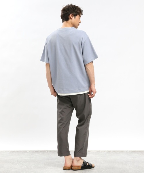 GLOBAL WORK Smile Seed Store（グローバルワーク スマイルシードストア）の「ダブルフェイスレイヤードTシャツ/984173（Tシャツ/カットソー・メンズ・サックスブルー/グレイッシュベージュ/ブラック/ネイビー・LARGE/SMALL/MEDIUM/X-LARGE）」の20枚目の写真