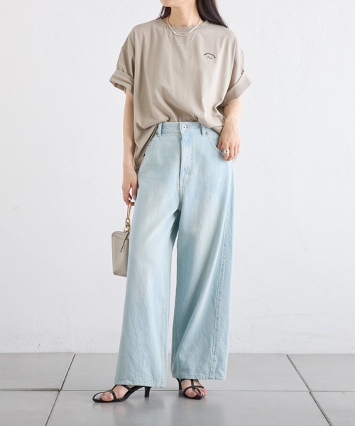 PUAL CE CIN(ピュアルセシン)の「【S/Mサイズ展開】ワイドバギーコットンリネンデニム(デニムパンツ・レディース・インディゴブルー/サックスブルー・MEDIUM/SMALL)」の15枚目の写真