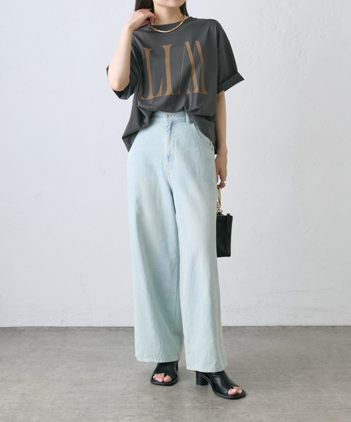 PUAL CE CIN(ピュアルセシン)の「【S/Mサイズ展開】ワイドバギーコットンリネンデニム(デニムパンツ・レディース・インディゴブルー/サックスブルー・MEDIUM/SMALL)」の5枚目の写真