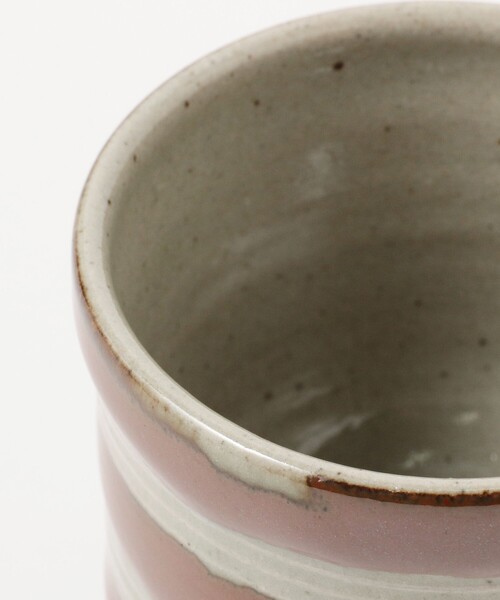 益子焼　濱田友緒　竹節湯呑一対 Tomoo Hamada's yunomi with wooden box at Hamada-gama Pottery
