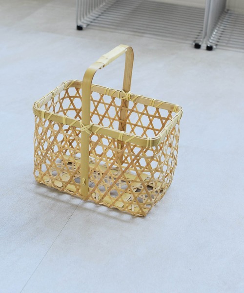 utatane(ウタタネ)の「竹かごバッグ+日本製注染生地あずま袋セット utatane かごめ 楊柳(かごバッグ・レディース・ネイビー/オフホワイト・FREE)」の8枚目の写真