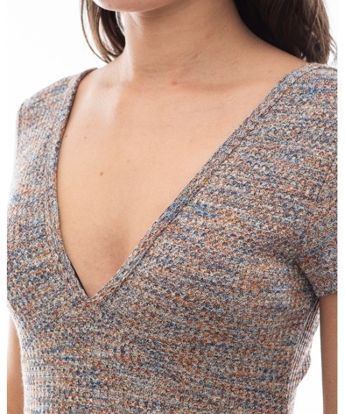 【セール】RVCA レディース SMITTEN DRESS MARLED NS ワンピース 【2024年夏モデル】/ルーカVネックワンピース（ワンピース）｜RVCA（ルーカ）