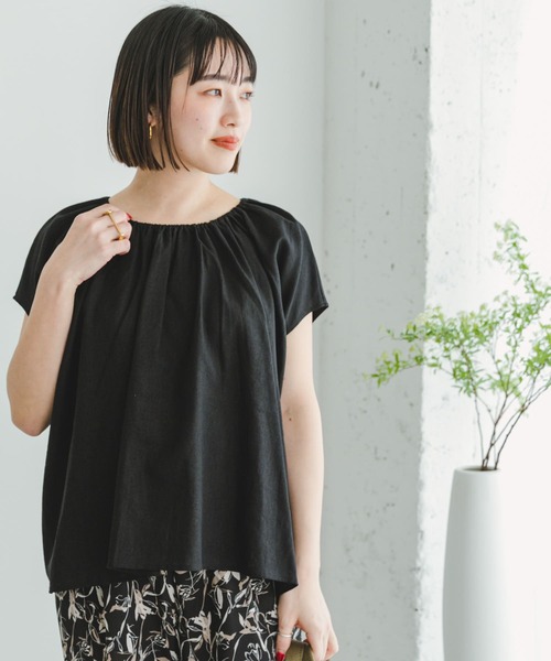 セール】『セットアップ対応』『洗濯可』リネンレーヨンギャザー 