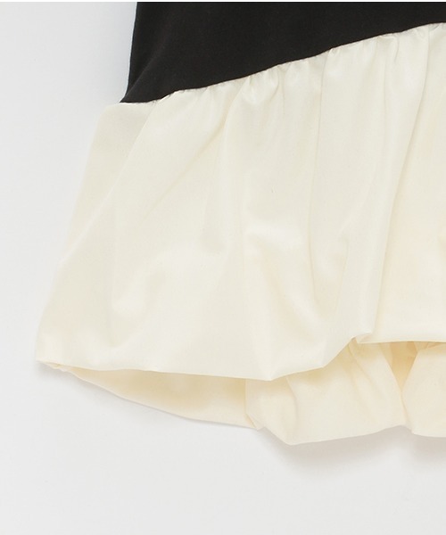 petit main LIEN（プティマインリアン）の「【LADIES】切替裾バルーントップス（Tシャツ/カットソー・レディース・マルチ/ブラック/オフホワイト/ネイビー・FREE）」の7枚目の写真