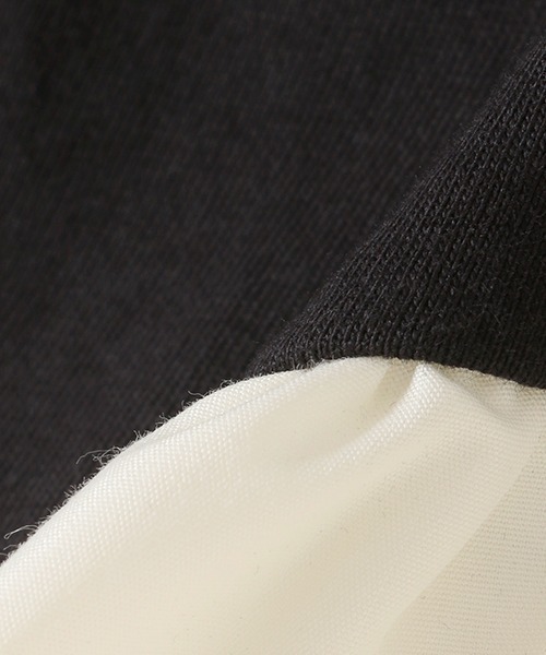petit main LIEN（プティマインリアン）の「【LADIES】切替裾バルーントップス（Tシャツ/カットソー・レディース・マルチ/ブラック/オフホワイト/ネイビー・FREE）」の5枚目の写真