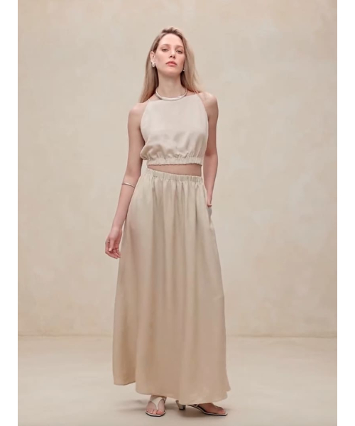 BANANA REPUBLIC バナリパ 2 シルク スカート ピコ レース スカート（ウィメンズ） | BANANA REPUBLIC公式オンラインストア
