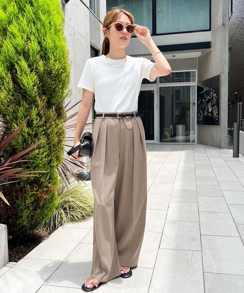 NOLLEY’S（ノーリーズ）の「コンパクトベアテレコクルーネック半袖Tシャツ（Tシャツ/カットソー・レディース・ホワイト/ネイビー/ブラック・FREE）」の5枚目の写真