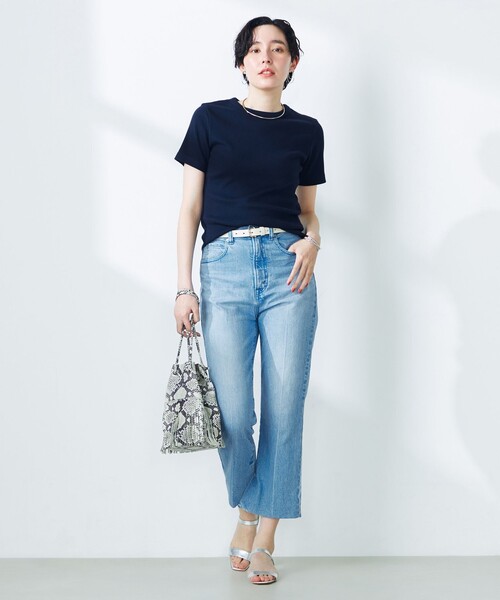 NOLLEY’S（ノーリーズ）の「コンパクトベアテレコクルーネック半袖Tシャツ（Tシャツ/カットソー・レディース・ホワイト/ネイビー/ブラック・FREE）」の15枚目の写真