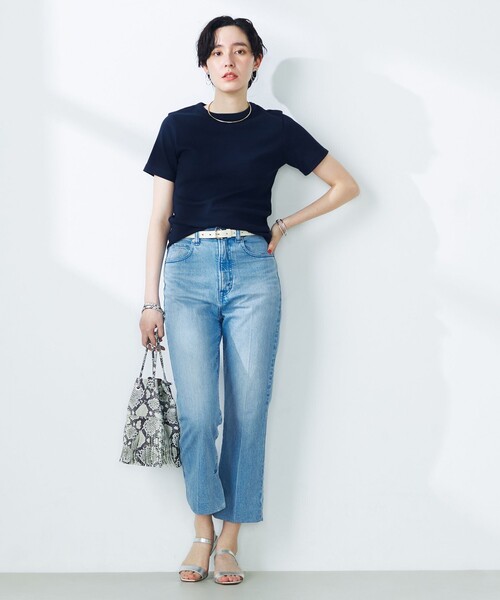 NOLLEY’S（ノーリーズ）の「コンパクトベアテレコクルーネック半袖Tシャツ（Tシャツ/カットソー・レディース・ホワイト/ネイビー/ブラック・FREE）」の16枚目の写真