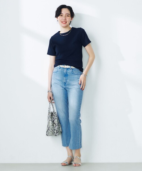 NOLLEY’S（ノーリーズ）の「コンパクトベアテレコクルーネック半袖Tシャツ（Tシャツ/カットソー・レディース・ホワイト/ネイビー/ブラック・FREE）」の17枚目の写真