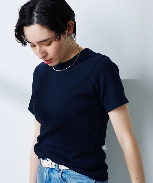 NOLLEY’S（ノーリーズ）の「コンパクトベアテレコクルーネック半袖Tシャツ（Tシャツ/カットソー・レディース・ホワイト/ネイビー/ブラック・FREE）」の19枚目の写真