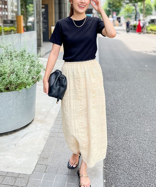 NOLLEY’S（ノーリーズ）の「コンパクトベアテレコクルーネック半袖Tシャツ（Tシャツ/カットソー・レディース・ホワイト/ネイビー/ブラック・FREE）」の21枚目の写真