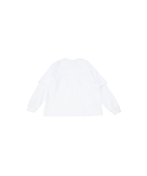 Uenui(ウニュイ)の「【ZOZO限定】リボン プリント レイヤード トップス オーバーサイズ(Tシャツ/カットソー・レディース・ホワイト/チャコールグレー/グレー・FREE)」の14枚目の写真