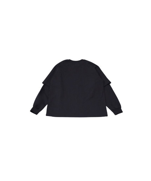 Uenui(ウニュイ)の「【ZOZO限定】リボン プリント レイヤード トップス オーバーサイズ(Tシャツ/カットソー・レディース・ホワイト/チャコールグレー/グレー・FREE)」の16枚目の写真