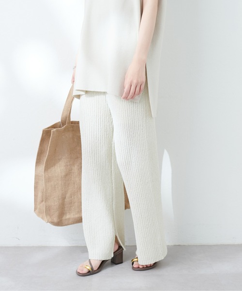 natural couture(ナチュラルクチュール)の「ネップヤーンニットパンツ(その他パンツ・レディース・オフホワイト/カーキ/ブルー/その他1・FREE)」の12枚目の写真