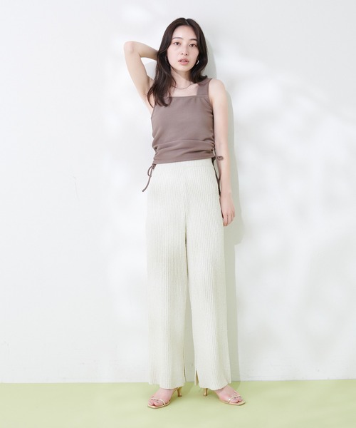 natural couture(ナチュラルクチュール)の「ネップヤーンニットパンツ(その他パンツ・レディース・オフホワイト/カーキ/ブルー/その他1・FREE)」の8枚目の写真