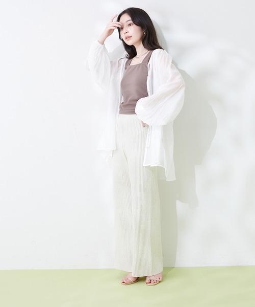 natural couture(ナチュラルクチュール)の「ネップヤーンニットパンツ(その他パンツ・レディース・オフホワイト/カーキ/ブルー/その他1・FREE)」の10枚目の写真