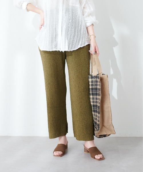 natural couture(ナチュラルクチュール)の「ネップヤーンニットパンツ(その他パンツ・レディース・オフホワイト/カーキ/ブルー/その他1・FREE)」の21枚目の写真