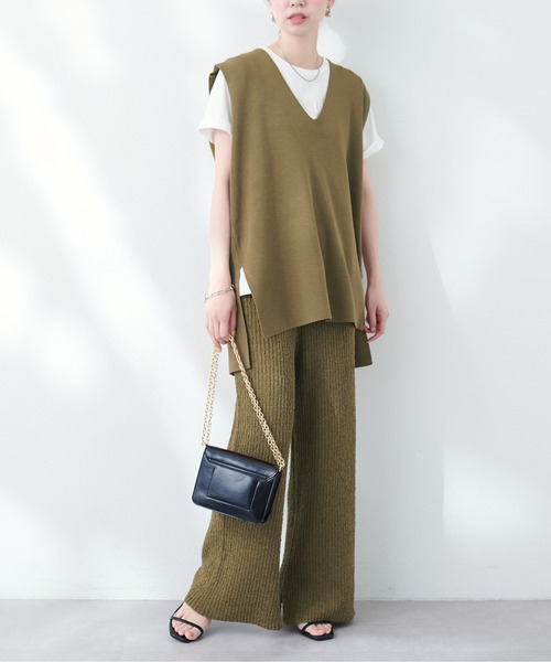 natural couture(ナチュラルクチュール)の「ネップヤーンニットパンツ(その他パンツ・レディース・オフホワイト/カーキ/ブルー/その他1・FREE)」の19枚目の写真