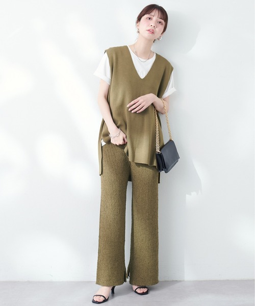 natural couture(ナチュラルクチュール)の「ネップヤーンニットパンツ(その他パンツ・レディース・オフホワイト/カーキ/ブルー/その他1・FREE)」の20枚目の写真
