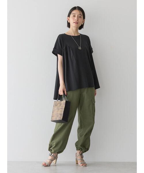 AMERICAN HOLIC(アメリカンホリック)の「フレアヘムフレンチスリーブカットプルオーバー(Tシャツ/カットソー・レディース・オフホワイト/ブルー/ブラック・L/M)」の12枚目の写真