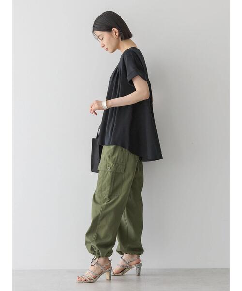 AMERICAN HOLIC(アメリカンホリック)の「フレアヘムフレンチスリーブカットプルオーバー(Tシャツ/カットソー・レディース・オフホワイト/ブルー/ブラック・L/M)」の13枚目の写真