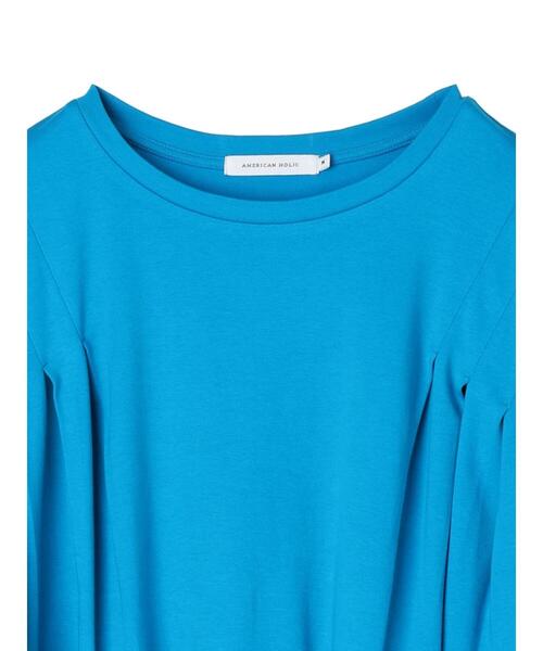 AMERICAN HOLIC(アメリカンホリック)の「フレアヘムフレンチスリーブカットプルオーバー(Tシャツ/カットソー・レディース・オフホワイト/ブルー/ブラック・L/M)」の17枚目の写真