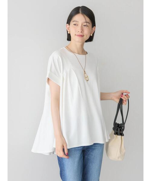 AMERICAN HOLIC(アメリカンホリック)の「フレアヘムフレンチスリーブカットプルオーバー(Tシャツ/カットソー・レディース・オフホワイト/ブルー/ブラック・L/M)」の1枚目の写真