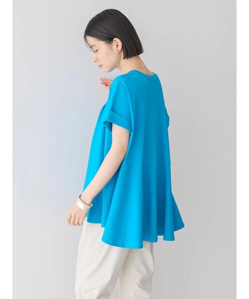 AMERICAN HOLIC(アメリカンホリック)の「フレアヘムフレンチスリーブカットプルオーバー(Tシャツ/カットソー・レディース・オフホワイト/ブルー/ブラック・L/M)」の3枚目の写真