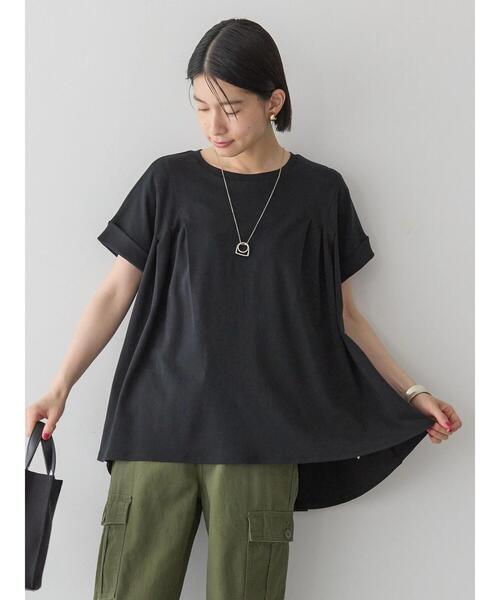 AMERICAN HOLIC(アメリカンホリック)の「フレアヘムフレンチスリーブカットプルオーバー(Tシャツ/カットソー・レディース・オフホワイト/ブルー/ブラック・L/M)」の2枚目の写真