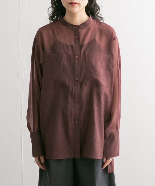 KBF（ケイビーエフ）の「ドルマンシアーシャツ（シャツ/ブラウス・レディース・アイボリー/バーガンディー/ネイビー・ONE）」の7枚目の写真