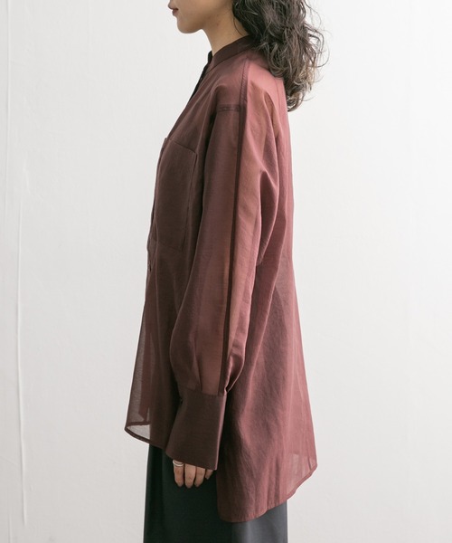 KBF（ケイビーエフ）の「ドルマンシアーシャツ（シャツ/ブラウス・レディース・アイボリー/バーガンディー/ネイビー・ONE）」の8枚目の写真