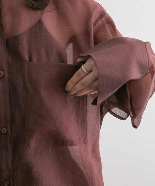 KBF（ケイビーエフ）の「ドルマンシアーシャツ（シャツ/ブラウス・レディース・アイボリー/バーガンディー/ネイビー・ONE）」の14枚目の写真