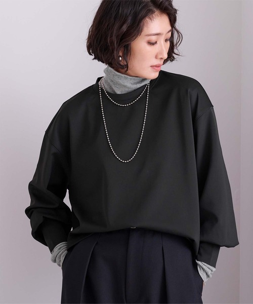 UR'S（ユアーズ）の「ダンボールクロップドプルオーバー（Tシャツ/カットソー・レディース・ライトグレー/ブラック/ホワイト/チャコール・S/M/L）」の2枚目の写真