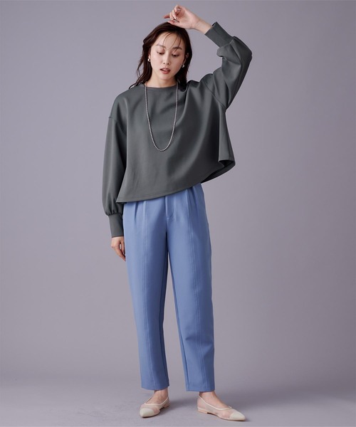 UR'S（ユアーズ）の「ダンボールクロップドプルオーバー（Tシャツ/カットソー・レディース・ライトグレー/ブラック/ホワイト/チャコール・S/M/L）」の5枚目の写真