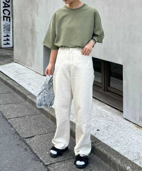 CIAOPANIC TYPY(チャオパニックティピー)の「テックワッフルリンガーTee(Tシャツ/カットソー・メンズ・チャコールグレー/ライトグレー/カーキ/オレンジ・MEDIUM/LARGE)」の12枚目の写真