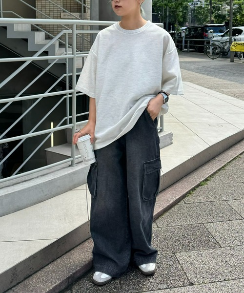 CIAOPANIC TYPY(チャオパニックティピー)の「テックワッフルリンガーTee(Tシャツ/カットソー・メンズ・チャコールグレー/ライトグレー/カーキ/オレンジ・MEDIUM/LARGE)」の17枚目の写真