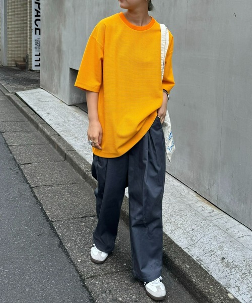 CIAOPANIC TYPY(チャオパニックティピー)の「テックワッフルリンガーTee(Tシャツ/カットソー・メンズ・チャコールグレー/ライトグレー/カーキ/オレンジ・MEDIUM/LARGE)」の21枚目の写真