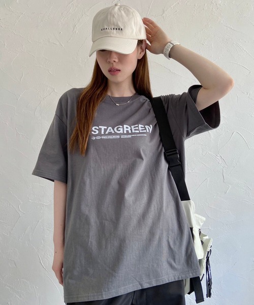 lilful(リルフル)の「バッグプリント オーバーサイズ Tシャツ(Tシャツ/カットソー・メンズ・ホワイト/ブラック/グレー・M/L)」の7枚目の写真