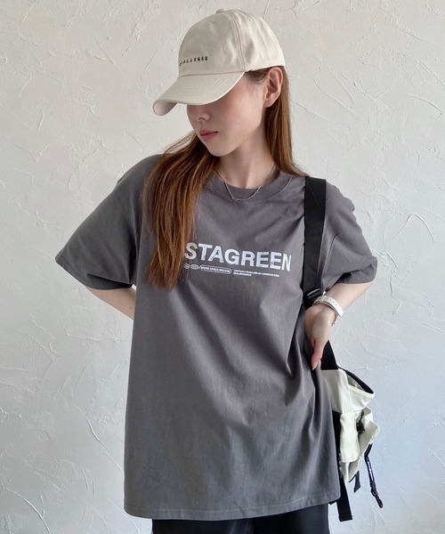 lilful(リルフル)の「バッグプリント オーバーサイズ Tシャツ(Tシャツ/カットソー・メンズ・ホワイト/ブラック/グレー・M/L)」の9枚目の写真