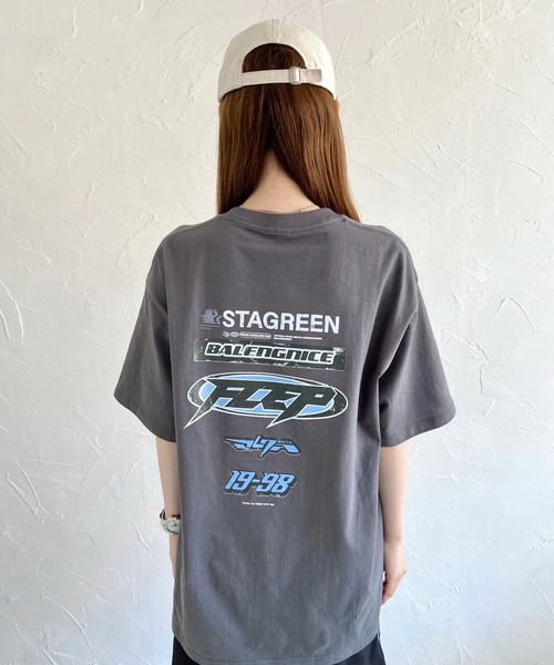 lilful(リルフル)の「バッグプリント オーバーサイズ Tシャツ(Tシャツ/カットソー・メンズ・ホワイト/ブラック/グレー・M/L)」の11枚目の写真