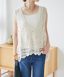 un dix cors（アンディコール）の「《レイヤードが楽しめる》クロシェベスト（ニット/セーター）」