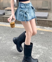 Teem Store（チームストア）の「リボンサイドポケット デニムミニスカート（デニムスカート）」