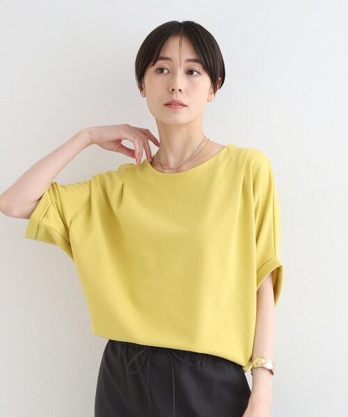 PASSIONE新品✨フォトドルマンスリーブTシャツ 布帛切替6分袖ドルマンスリーブTシャツ（55-31TI01-204