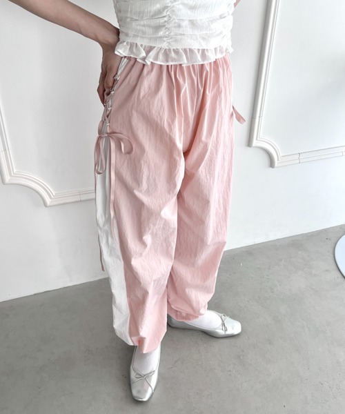 SOLLON.(ソルロン)の「サイドレースアップナイロンパンツ(その他パンツ・レディース・グレー/ピンク/ブラック・FREE)」の16枚目の写真