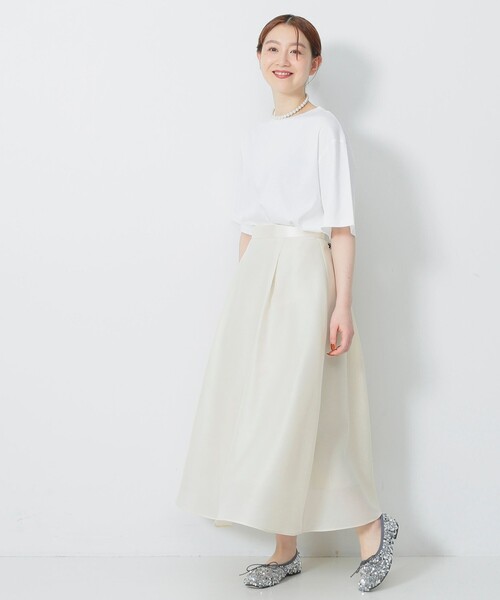 Demi-Luxe BEAMS（デミルクス ビームス）の「ベーシック ハーフスリーブ Tシャツ（Tシャツ/カットソー・レディース・ホワイト/ブラウン/ブルー系その他2・ONE SIZE）」の4枚目の写真