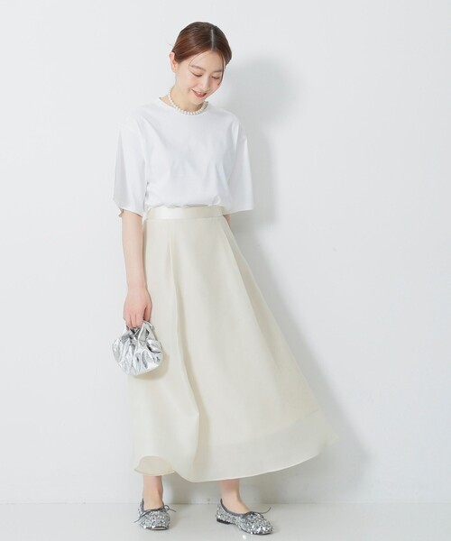 Demi-Luxe BEAMS（デミルクス ビームス）の「ベーシック ハーフスリーブ Tシャツ（Tシャツ/カットソー・レディース・ホワイト/ブラウン/ブルー系その他2・ONE SIZE）」の5枚目の写真