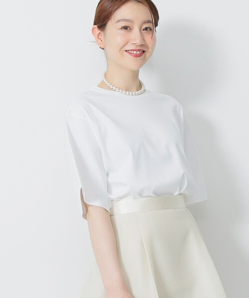 Demi-Luxe BEAMS（デミルクス ビームス）の「ベーシック ハーフスリーブ Tシャツ（Tシャツ/カットソー・レディース・ホワイト/ブラウン/ブルー系その他2・ONE SIZE）」の9枚目の写真