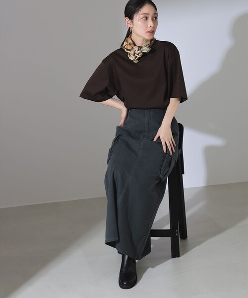 Demi-Luxe BEAMS（デミルクス ビームス）の「ベーシック ハーフスリーブ Tシャツ（Tシャツ/カットソー・レディース・ホワイト/ブラウン/ブルー系その他2・ONE SIZE）」の11枚目の写真